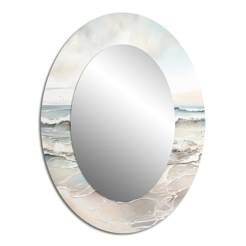 Miroir mural Coastal Ocean Charm In Winter IV - Beige, 40 po x 30 po