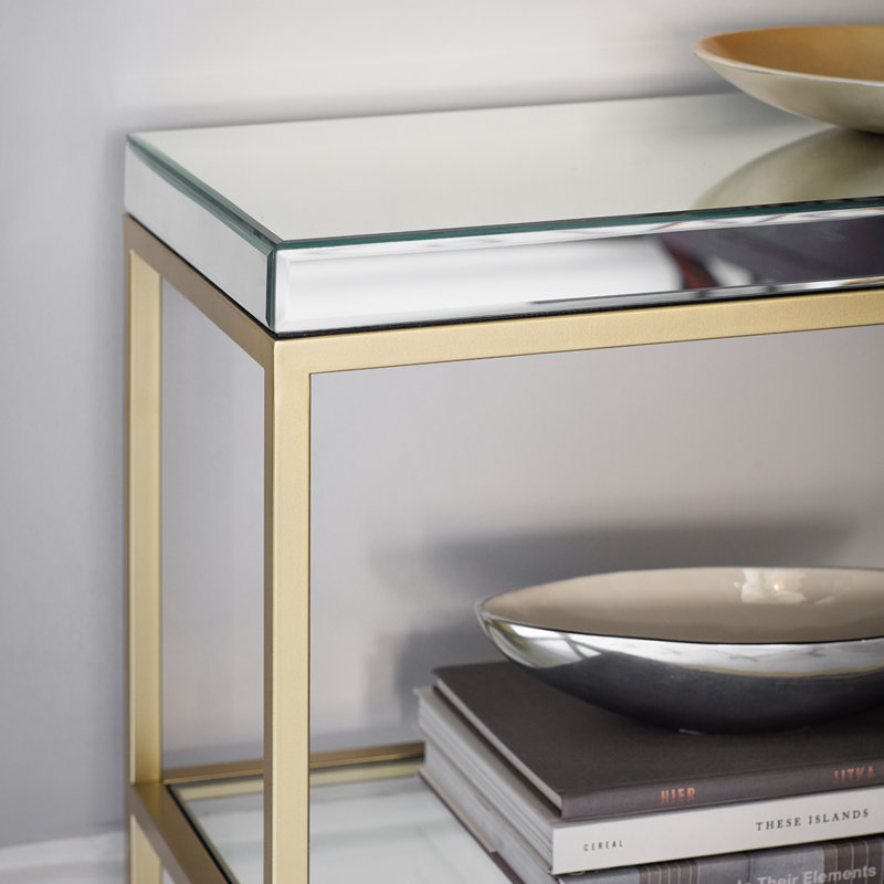 Brezza 120cm Glass Top Console Table, Champagne