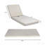 Chaise longue d'extérieur réglable en bois d'acacia 1 pièce avec coussin (crème et 4 pouces d'épaisseur) -1317145254