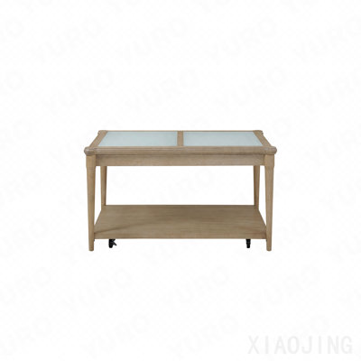 Frosted Glass Top Cocktail Table With Casters