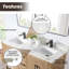 Comptoir de meuble-lavabo double 60 po avec trous pour robinet de lavabo Arbios-92756957
