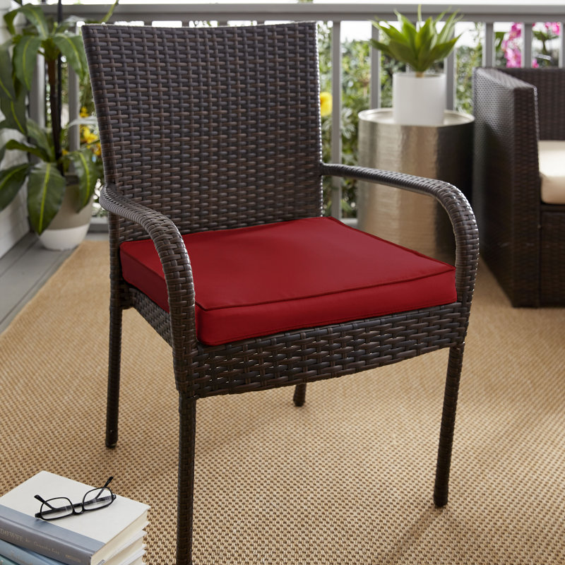 Coussin de chaise sunbrella intérieur/extérieur, Toile Sunbrella® rouge Jockey, H 2 po x l 19 po x P 19 po