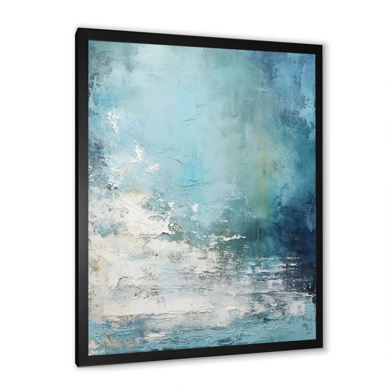 «Modern Coastal Collage Scenery II», reproduction sur toile, Cadre simple noir, H 32 po x l 24 po x P 1 po
