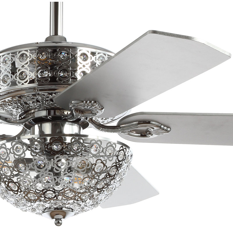 Ventilateur de plafond 52 pales en cristal 52 po avec télécommande et ensemble d'éclairage inclus Chesley