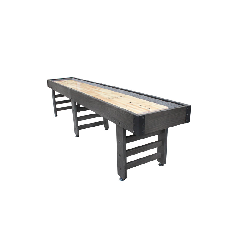 Weathered Midnight Charcoal Gray 12' Shuffleboard Table