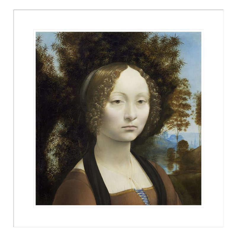 Ginevra de 'Benci [avers] de Leonardo Da Vinci - Estampe numérique encadrée, H 24,29 po x l 23,5 po