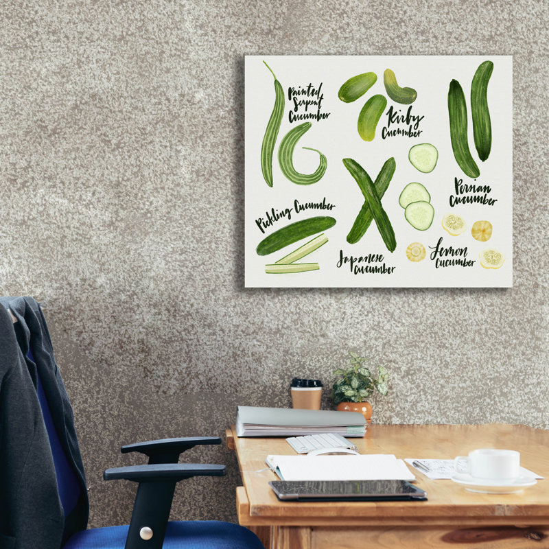 Toile épique «Cucumbers» par Elizabeth Caldwell, 30 po x 26 po, H 26 po x l 30 po