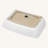 24"X15" White Ceramic Rectangular Vessel Bathroom Sink