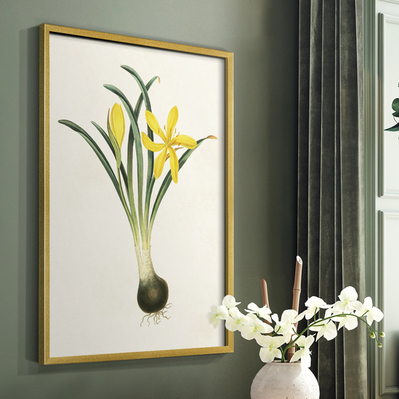 Fleurs des saisons VI, reproduction encadrée - bois massif, H 10 po x l 8 po