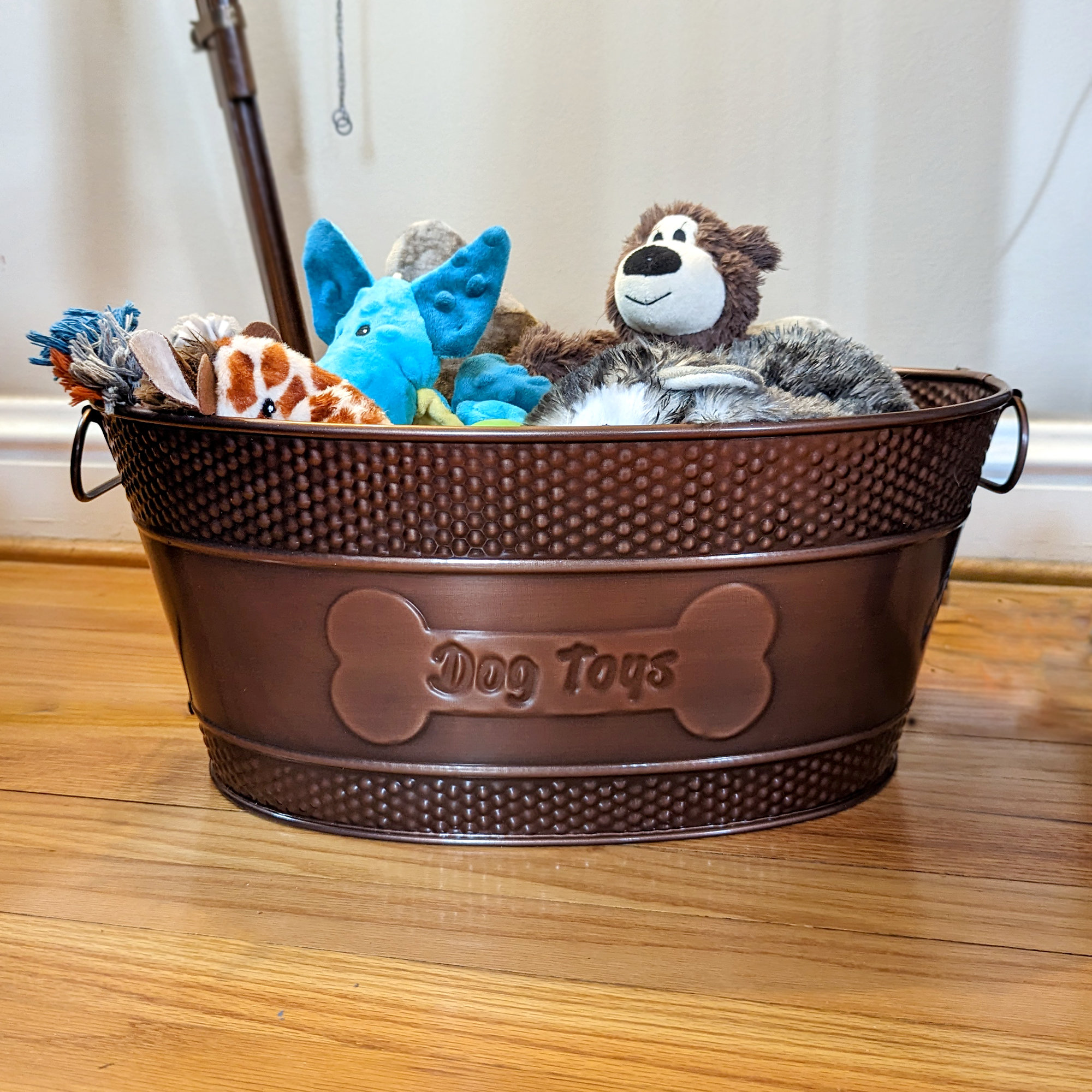 Basket For Dog Toys Toy Storage Qeerable Dog Toy Basket Metal