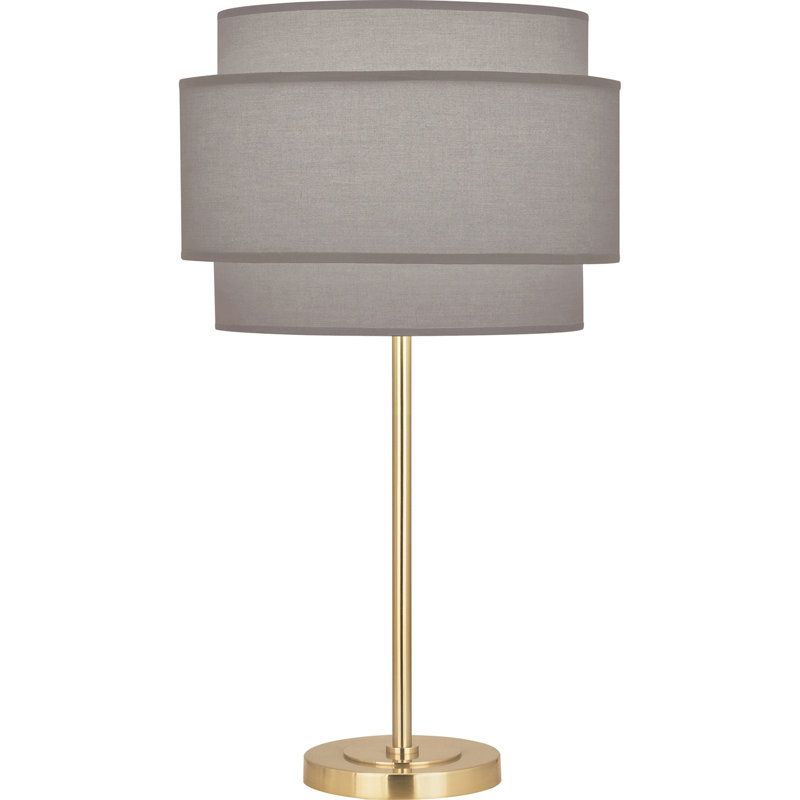 Decker Table Lamp, Modern Brass, Smoke Gray