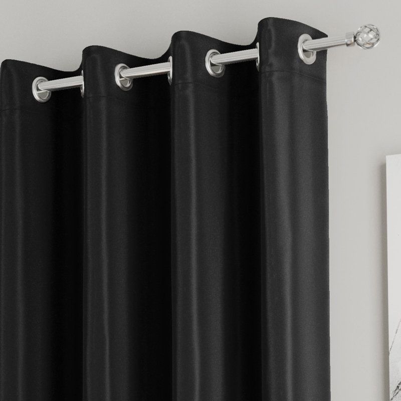 Stefany Room Darkening Door Curtain Single Panel, Black