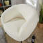 Holyrood Round Back White Faux Fur Barrel Accent Chair