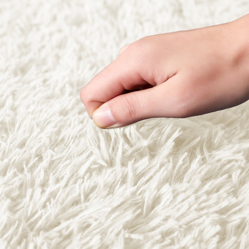 Round Solid Colour Shag 120cm X 120cm Area Rug