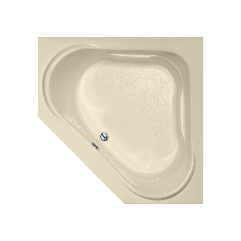 Clarissa 55'' L Soaking Bathtub, Bone, Satin Nickel