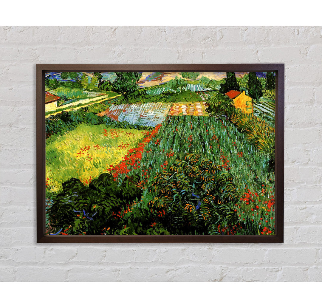 Van Gogh Feld mit Mohnblumen - Einzelner Bilderrahmen Kunstdrucke auf Leinwand