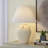 Carrizalez 25 in. White Rustic Dimmable Ceramic For Bedroom Living Room Bedside Desk Nightstand Single Accent Table Lamp With Linen Empire Shade-538513945
