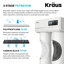 Robinet de cuisine KRAUS Bolden 2-en-1 de style commercial avec filtre à eau rétractable à poignée simple et sans tache avec système de filtration sous-évier Purita-103150502