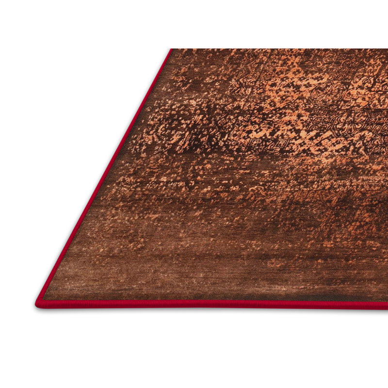 Tapis brun à motif oriental, Tapis de couloir 2 pi x 5 pi