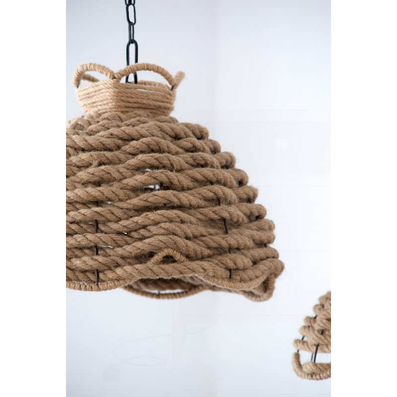 Lampes de table modernes, H 13 po x l 18 po x P 18 po, Corde, Brun, Brown