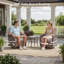 Himonia 2-Person Wicker Outdoor Seating Group With Swivel Glider, 6" Thick Cushions And Side Table-415049943-403047088