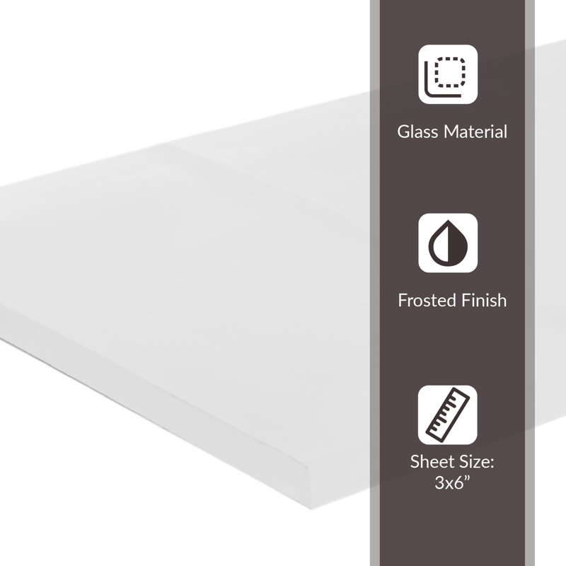 6'' x 3'' Glass Subway Wall Tile, White