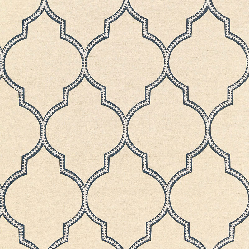 Algiers Embroidery Fabric, Indigo