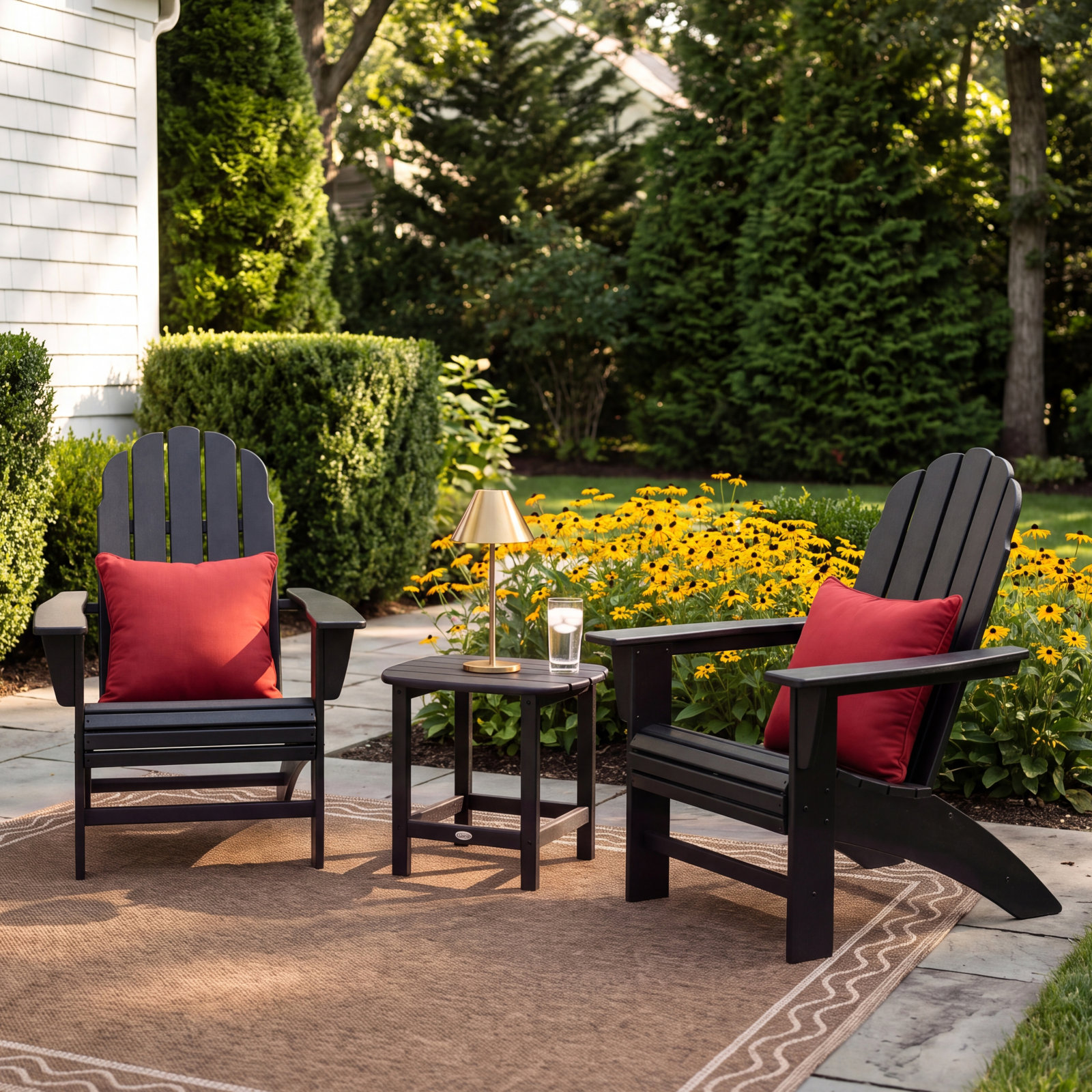 POLYWOOD® Vineyard 2-Person Patio Seating Group, Black