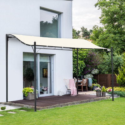 Pavillon de jardin extérieur en acier de 10 pi x 10 pi Outsunny
