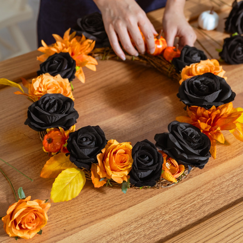 Boîte à fleurs artificielle pour automne