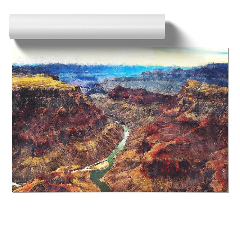 The Grand Canyon Painting - Frameless Print, 21cm H x 30cm W x 0.1cm D