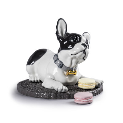 French Bulldog With Macarons Dog Figurine