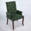 Chaise de salle à manger rembourrée en tissu de chenille, pieds courbés en bois massif, élégante chaise de salle à manger avec accoudoirs pour salle à manger club, paquet simple, SW1895OL-2106245217