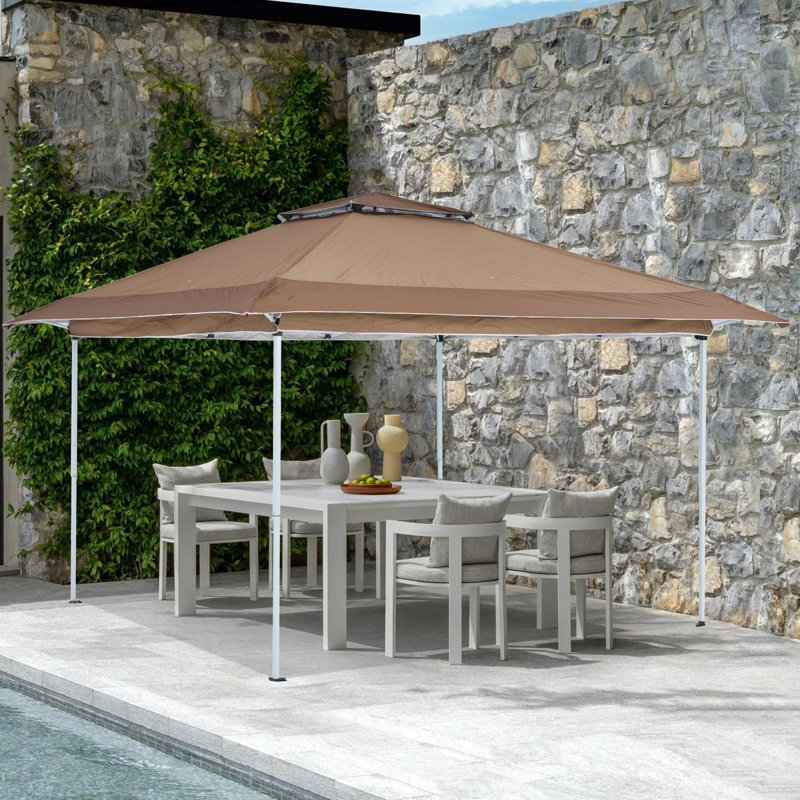 141.73'' W x 141.73'' D Metal Pop-Up Canopy, Brown