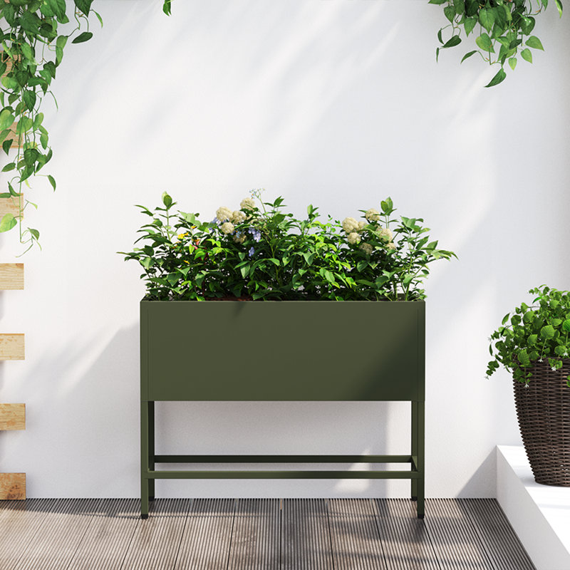 Elevated Planter, Olive, 45cm H x 60cm W x 26cm D