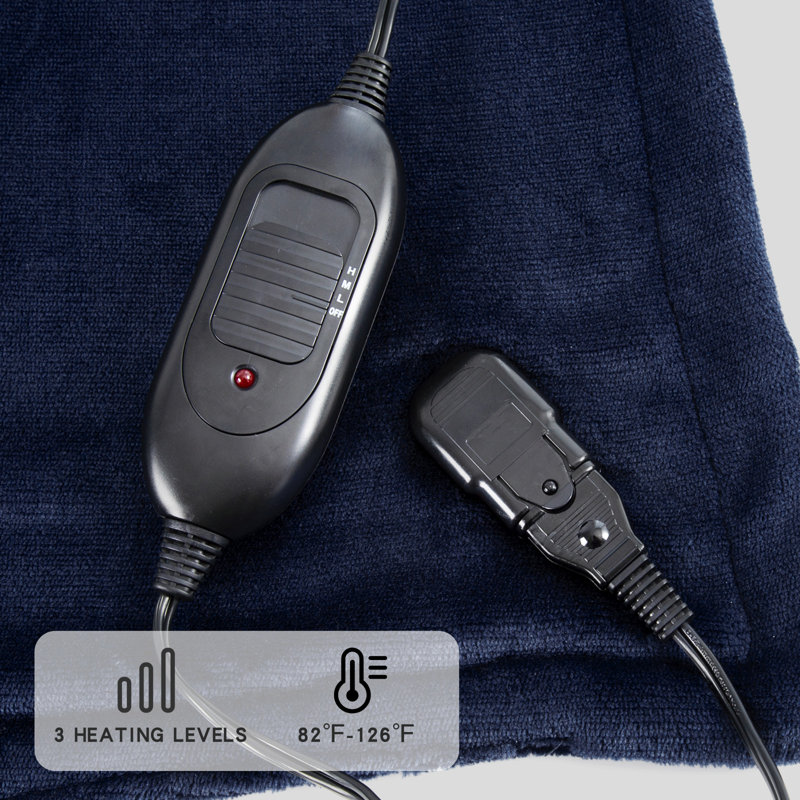 Jeté chauffant pour voiture électrique en polyester 12 volts pour voiture