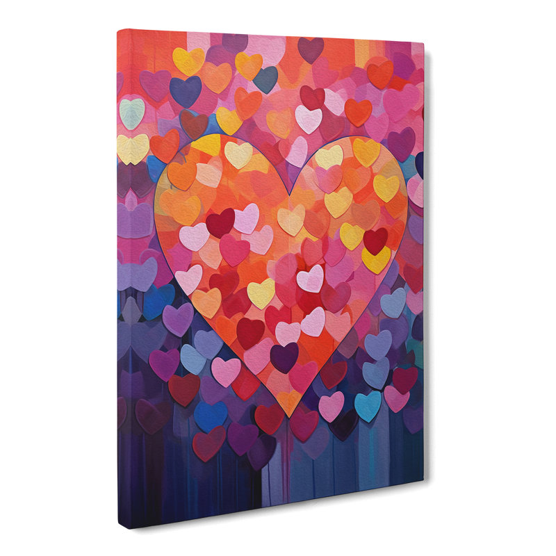 Love Heart Colour Field - Wrapped Canvas, 50cm H x 35cm W x 3cm D