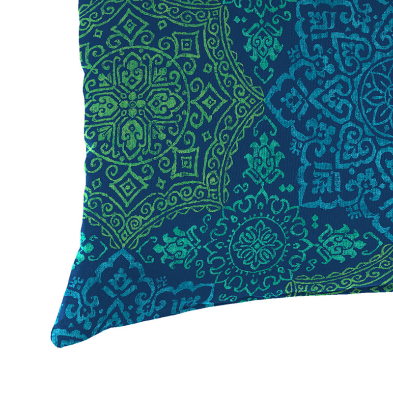 16" x 12" Outdoor Lumbar Throw Pillow (Set of 2), Blue Paisley