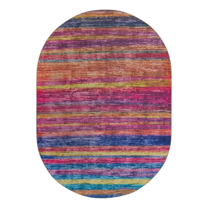 Kampton Chevron Indoor Rug, Oval 7'6" x 10'6"