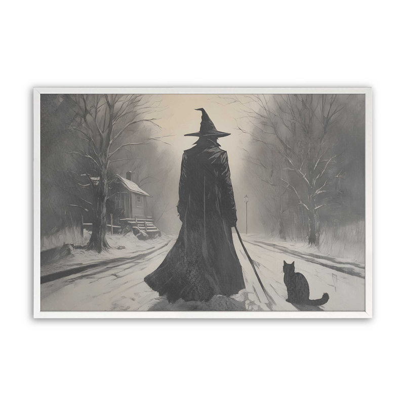 Imprimé de sorcière des bois, H 25 po x l 37 po, Blanc opaque