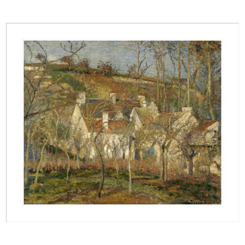 Impression sur toile «Red Corner Village Impression of Winter 1877» par Camille Pissarro, H 33,5 po x l 38,86 po