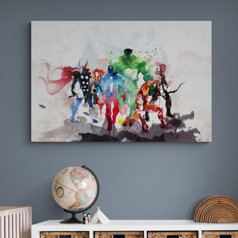 Super Heroes - Wrapped Canvas Painting, 31cm H x 41cm W
