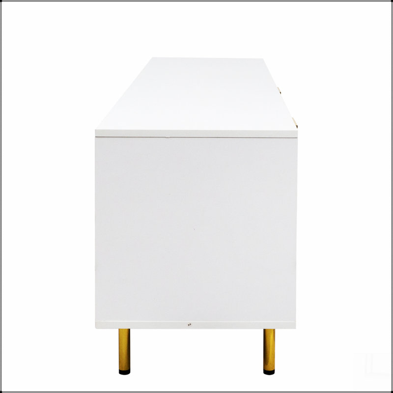 Meuble télé moderne blanc chaud pour salon, chambre à coucher