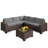 Vanarsdale 5 Piece All-Weather Rattan Sectional Set – Slanted Backrest & Coffee Table-1171754204