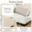 Configuration modulaire en forme de L de 130 po, double charge, table pliante, poches de rangement, mobile, 2 coussins, mousse haute densité, 5 sièges, chenille pour les salons confortables-200151711