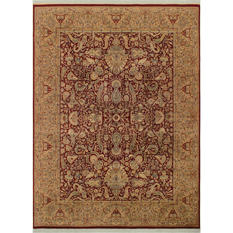 Tapis oriental en laine brun / rouge 9 pi 2 po x 12 pi 4 po Aaru