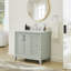 Meuble-lavabo de 36 po au fini gris clair Espina avec comptoir en pierre blanche Pure