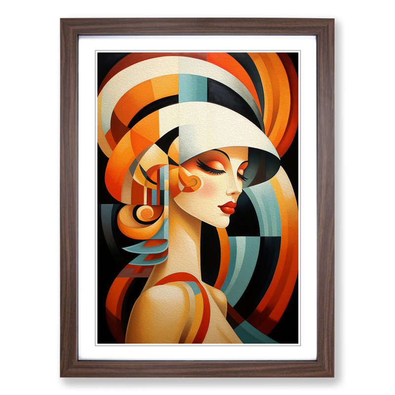 Single Picture Frame Print on Wood, 34cm H x 25cm W, Walnut Framed