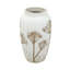 Vase cylindrique en céramique 7,9 x 7,9 x 13,8 po avec motif botanique brun