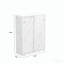 Range-chaussures 6 portes, porte coulissante pour entrée - blanc marbre-130378156
